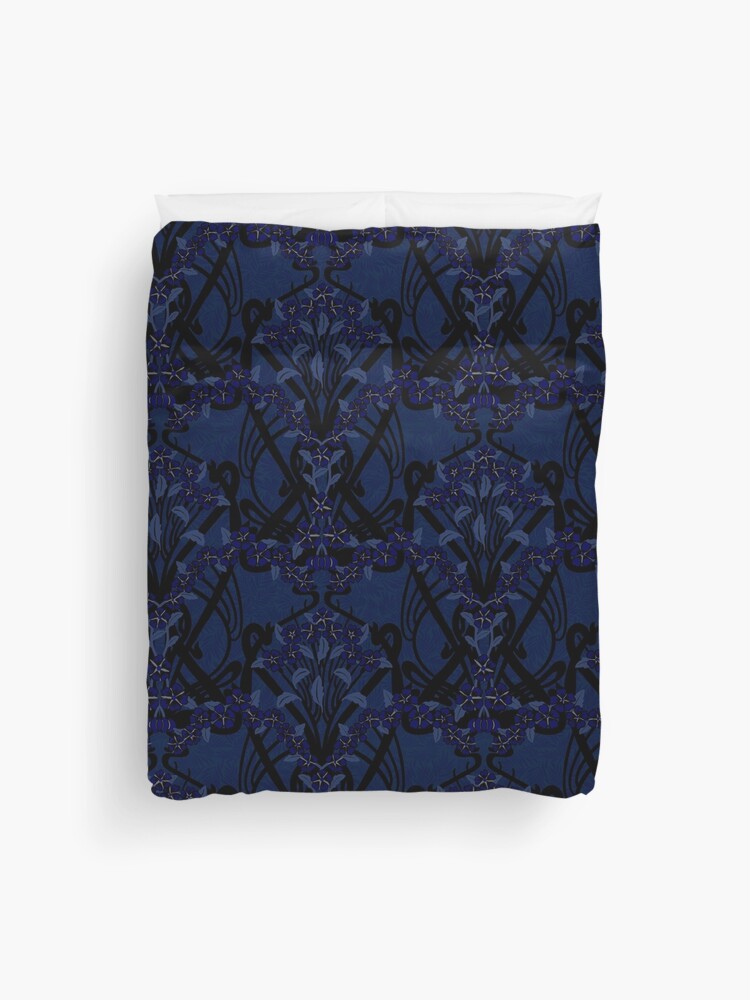 Thumbnail 1 of 2, Duvet Cover, Art Nouveau Shadow Garland designed and sold by MeganSteer.