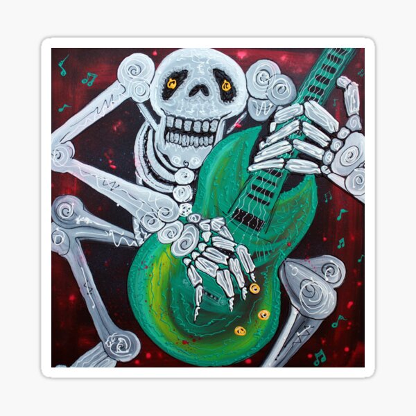 Skeleton Guitarist Sticker
