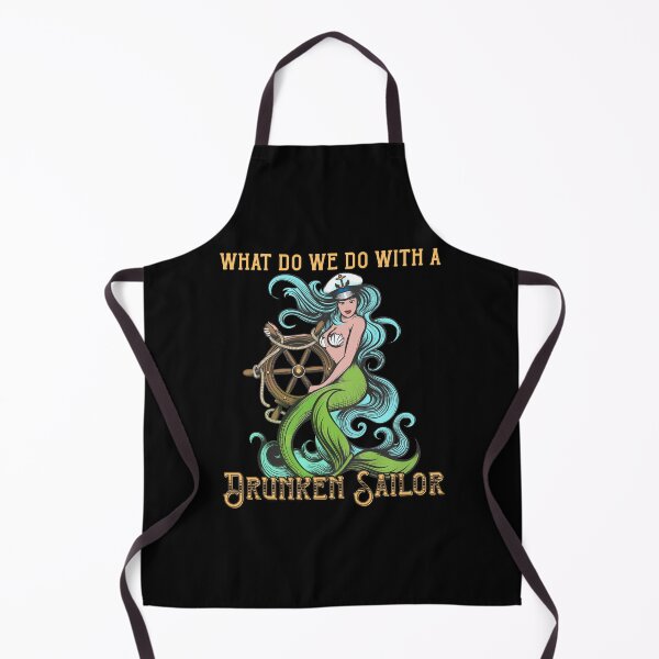 Item preview, What do we do with a Drunken Sailor Mermaid Sea Shanties Pirate Skull  designed and sold by funnytshirtemp.