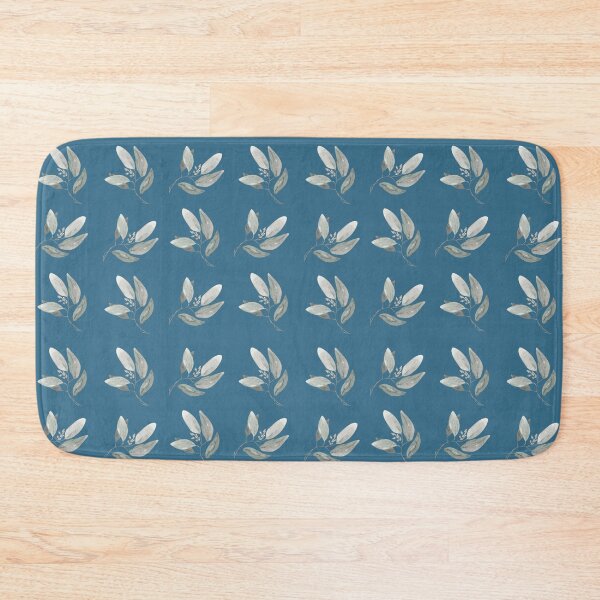 Item preview, White leaves on petrol designed and sold by Ninaeva.
