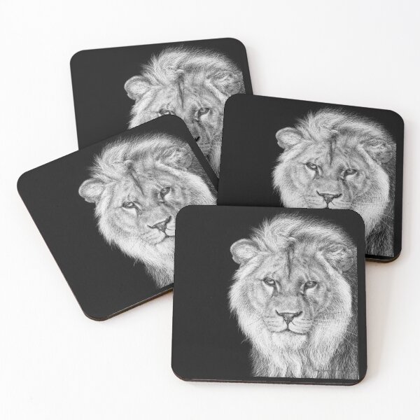 Item preview, African Lion Black and White Artwork designed and sold by MHScratchboard.