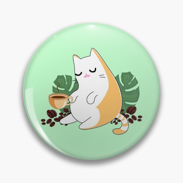 Item preview, Ginger persian orange cute cat drinking coffee surrounded by leaves and beans of coffee designed and sold by SGS-.