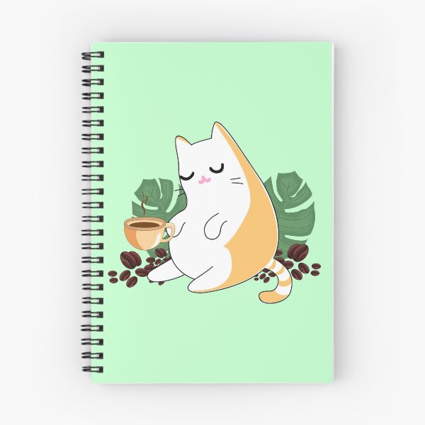Item preview, Ginger persian orange cute cat drinking coffee surrounded by leaves and beans of coffee designed and sold by SGS-.