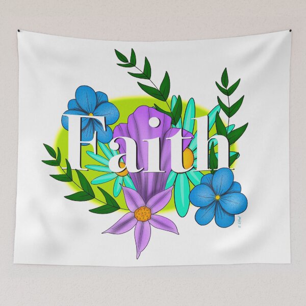 Item preview, Faith with bouquet  of flowers designed and sold by Chillateez.