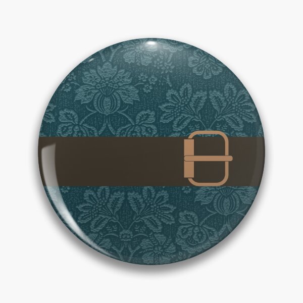 Item preview, Victorian explorer flocked pattern in teal with buckle designed and sold by chihuahuashower.