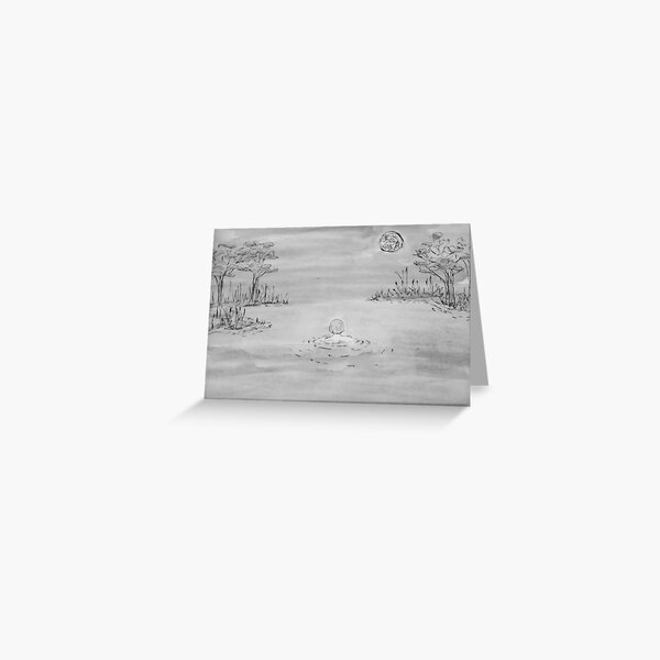 Item preview, Midnight Wild Swimmer-Monochrome Night Swimmer designed and sold by Breezy Cove Art.