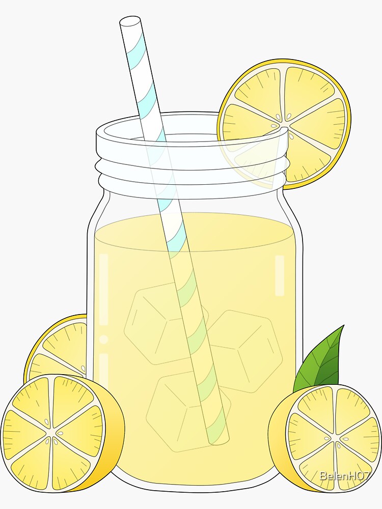 "Lemonade Mason Jar Vector Artwork" Sticker for Sale by BelenH07