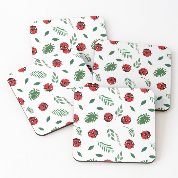 Item preview, Ladybug And Leaves Pattern designed and sold by ilustraliza.