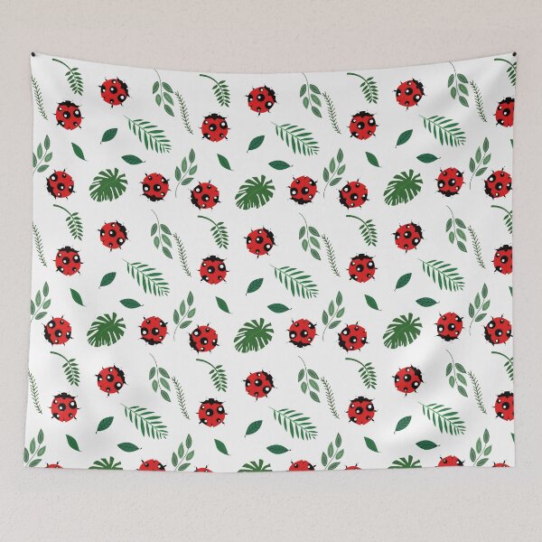 Item preview, Ladybug And Leaves Pattern designed and sold by ilustraliza.