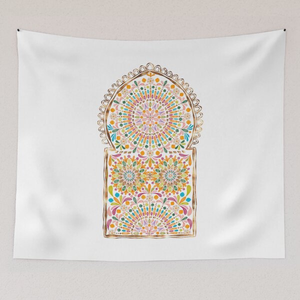 Item preview, Watercolor moroccan pattern, Moroccan Door Painting, Travel, Oriental Pattern, Geometric Pattern, Moroccan Architecture designed and sold by Anaïs Illustration.