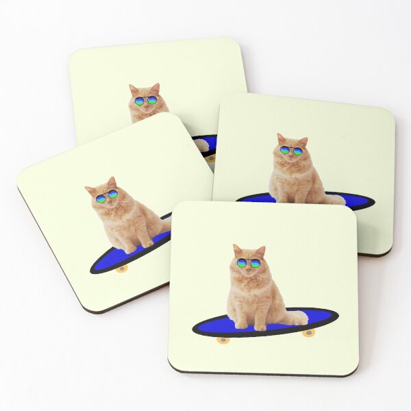 Item preview, Cool Cat on a Skateboard - Kitten with Sunglasses designed and sold by 420igor.