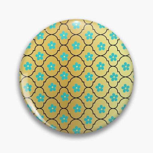 Item preview, Blue flower with gold background pattern designed and sold by KIKOOSTORE.