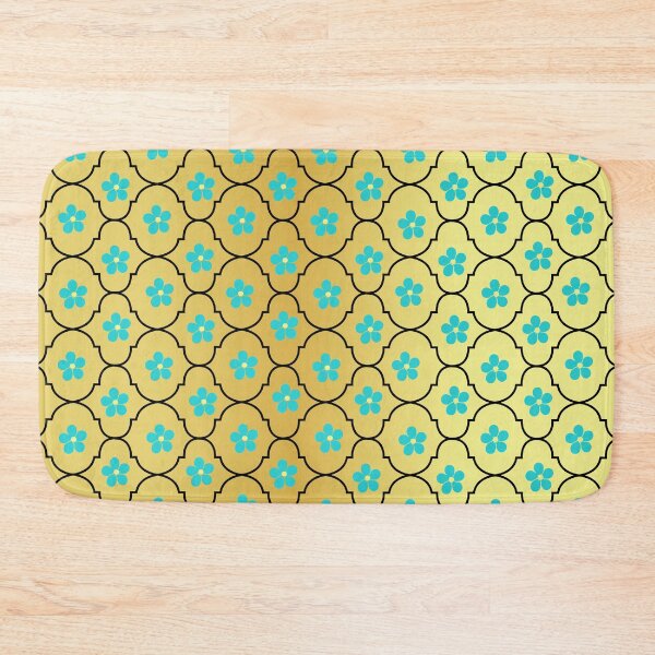 Item preview, Blue flower with gold background pattern designed and sold by KIKOOSTORE.