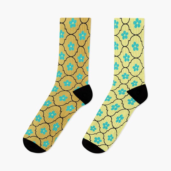 Item preview, Blue flower with gold background pattern designed and sold by KIKOOSTORE.