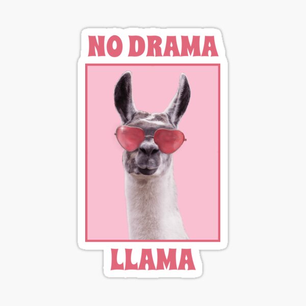 Llama No Drama Lama with Sunglasses Sticker