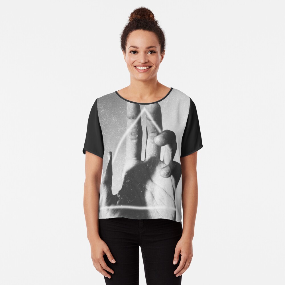 hand + triangle Chiffon Top