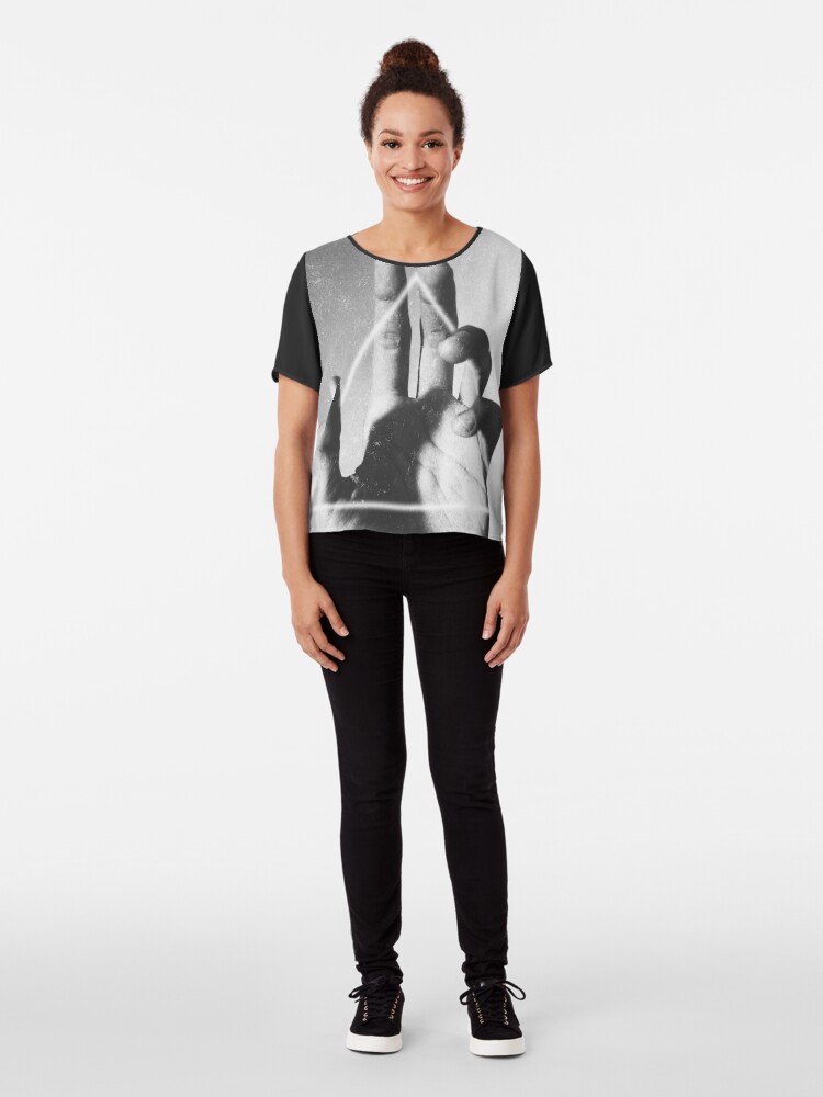 Alternate view of hand + triangle Chiffon Top