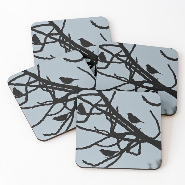 Item preview, Sparrows Birds Tree Bare Branches Silhouette designed and sold by Anna Lemos.