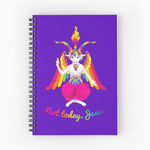 Item preview, 1997 Neon Rainbow Baphomet Not Today Jesus designed and sold by creepygirlclub.