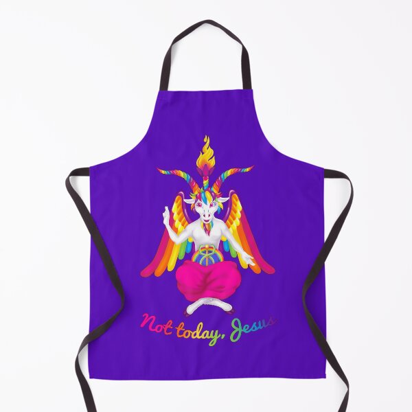Item preview, 1997 Neon Rainbow Baphomet Not Today Jesus designed and sold by creepygirlclub.