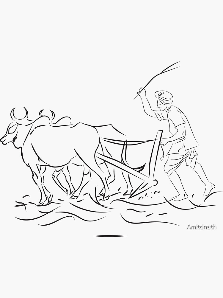 Profiles of an Indian Farmer Drawing by Shravan Gurav | Saatchi Art