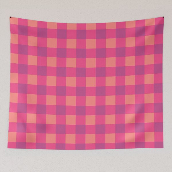 Item preview, Very light orange & magenta buffalo plaid designed and sold by fowons.