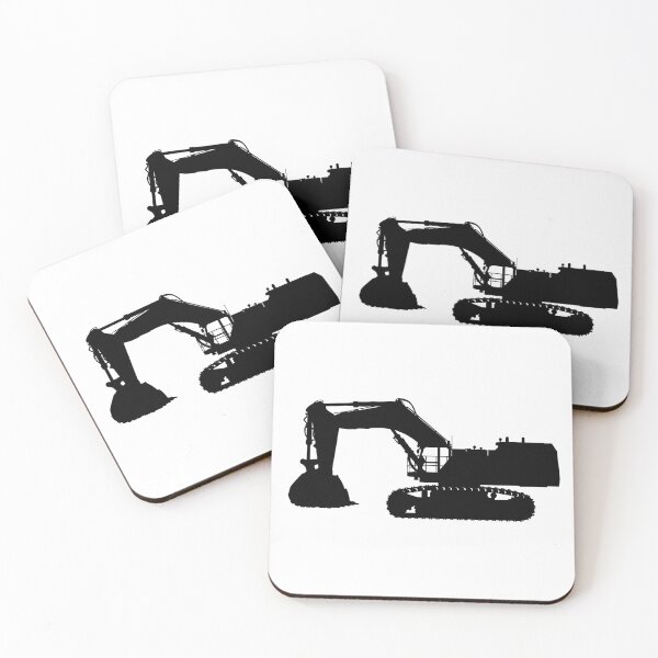 Item preview, Hydraulic crawler excavator Cat 6015B with large loading shovel. Large construction machine backhoe loader, excavator. Isolated realistic silhouette. designed and sold by Marcin Adrian.