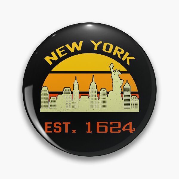Item preview, New York Skyline Vintage Sunset Established 1624 designed and sold by liftdesign.