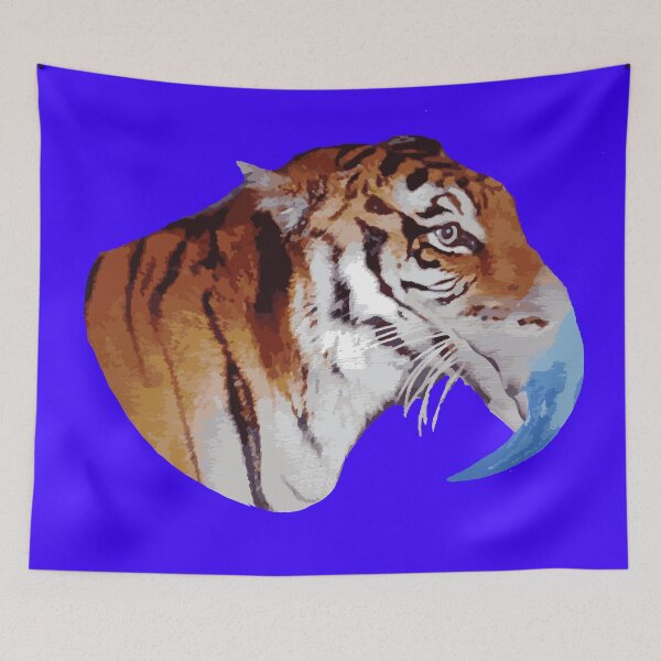 Item preview,  bi-ger tiger bird hybrid purple background designed and sold by SacredJoyometry.