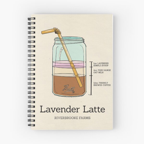 Item preview, Lavender Latte Coffee Recipe Illustration designed and sold by CloudWalker Designs.
