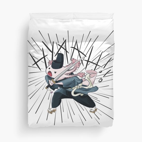 Axolotl with Katana Duvet Cover