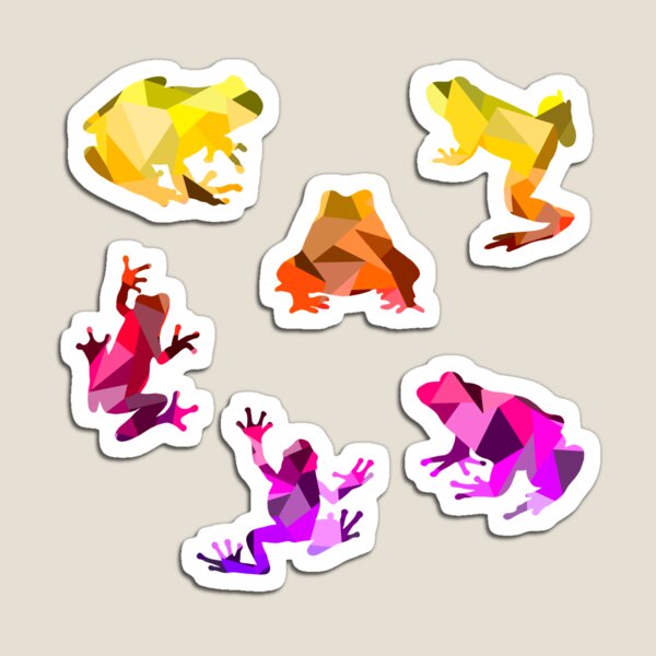 Sunset Geometric Frogs Magnet