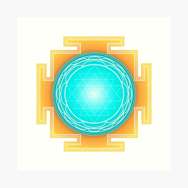 Item preview, Sri Yantra Turquoise Orange designed and sold by Milan Sensiart.