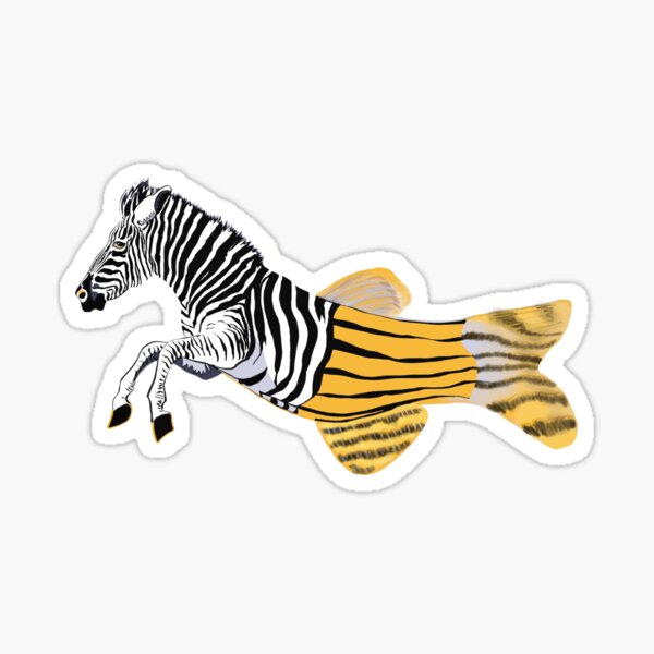 Item preview, ZEBRAFISH no text, half zebra half fish designed and sold by RBgoodies.