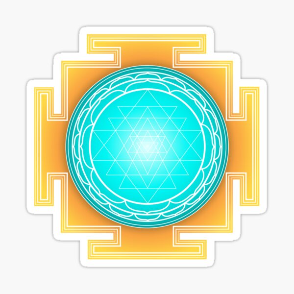 Item preview, Sri Yantra Turquoise Orange designed and sold by Milan Sensiart.