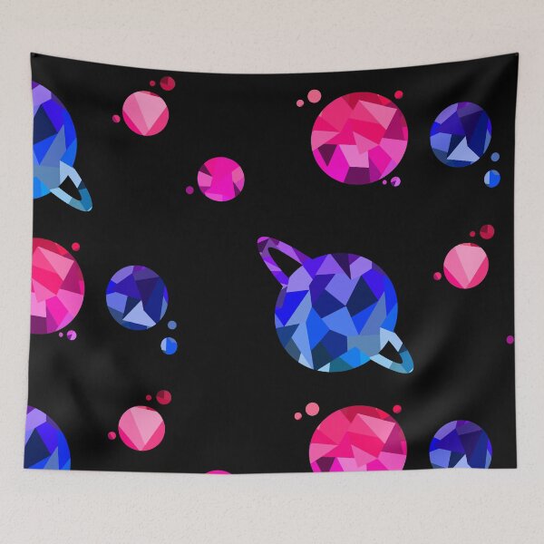 Item preview, Bisexual Themed Geometric Galaxy Planets designed and sold by cassikraft.