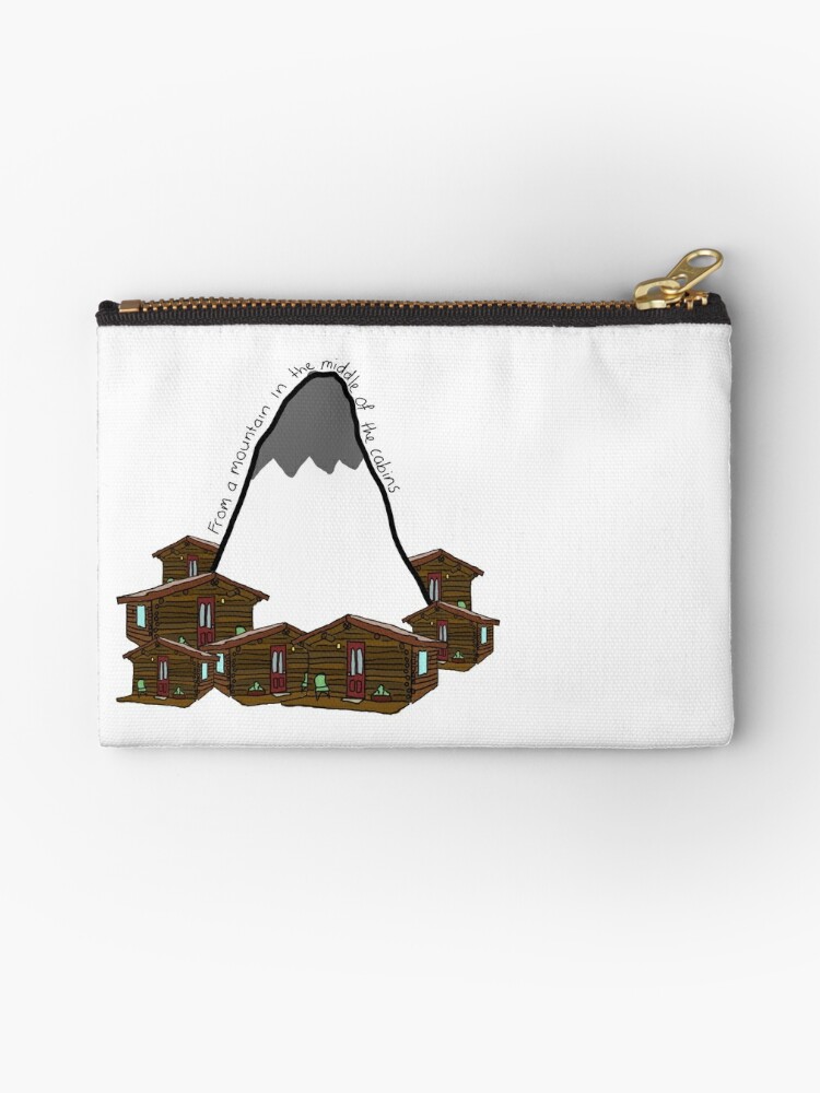 Mountain In The Middle Of The Cabins Zipper Pouch By