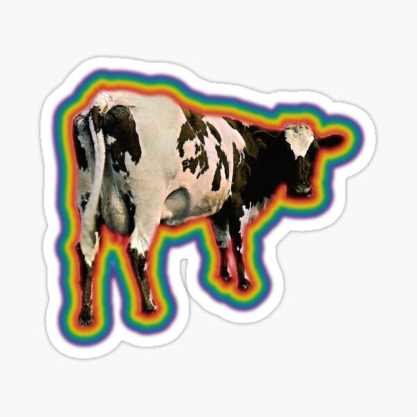 Rainbow Cow  Glossy Sticker