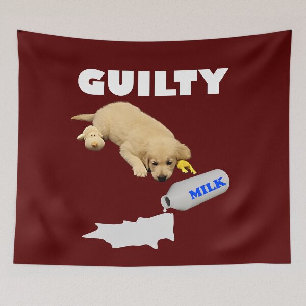 Item preview, Golden Retriever Guilty of Spilt Milk designed and sold by bradm50.