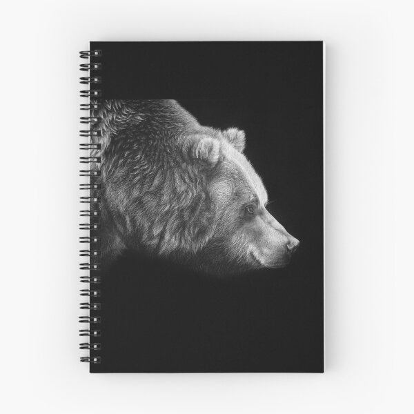 Item preview, Grizzly Bear Black and White Artwork designed and sold by MHScratchboard.