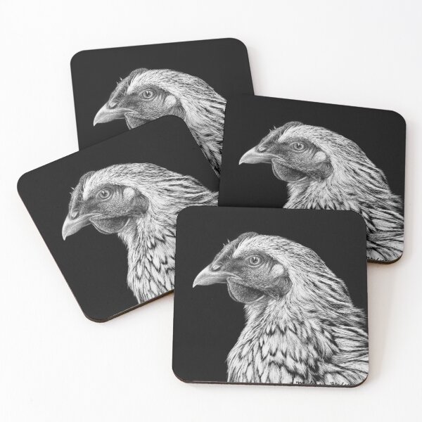 Item preview, Chicken Black and White Art designed and sold by MHScratchboard.