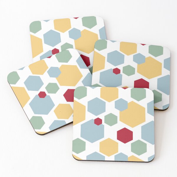 Item preview, Yellow Red Blue Green Honeycomb Geometric Pattern designed and sold by Orchard Berry.