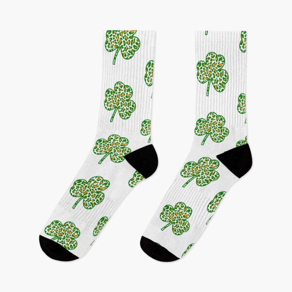Item preview, Cute Shamrock Leopard Print St Patricks Day Irish Pattern T-Shirt designed and sold by TheFlipRepublic.