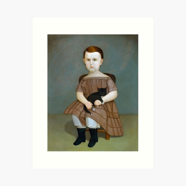 Item preview, Martha Bartlett With Kitten - Circa 1860 designed and sold by warishellstore.