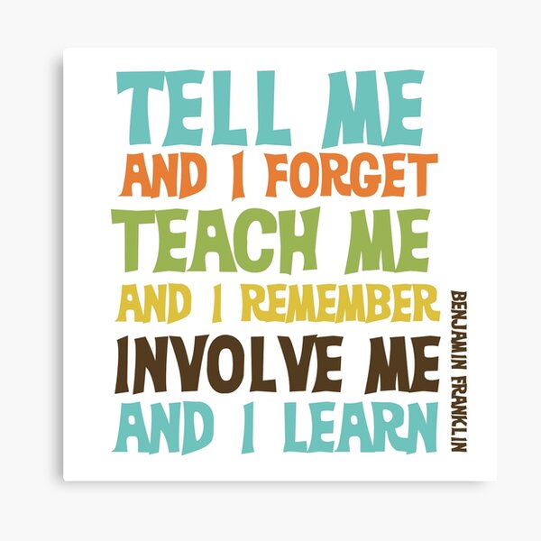 Education Text Quotes Involve Me I Learn Canvas Print