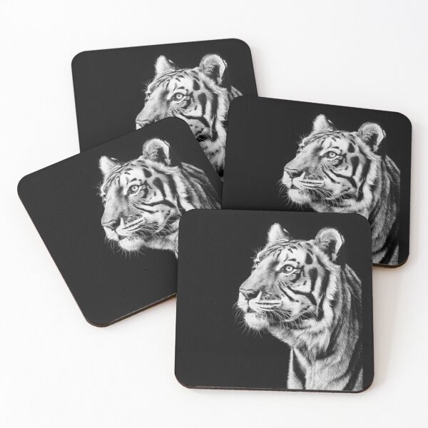 Item preview, Tiger Black and White Artwork designed and sold by MHScratchboard.