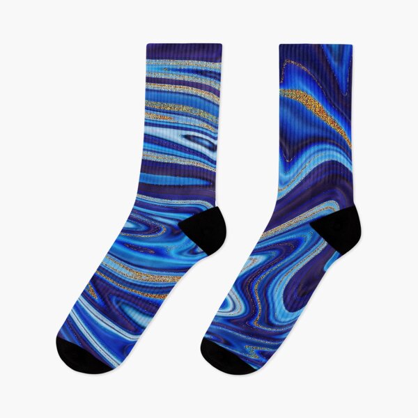 Item preview, Trippy Blue and Gold Streak Swirls designed and sold by WOW TeesAndThings.