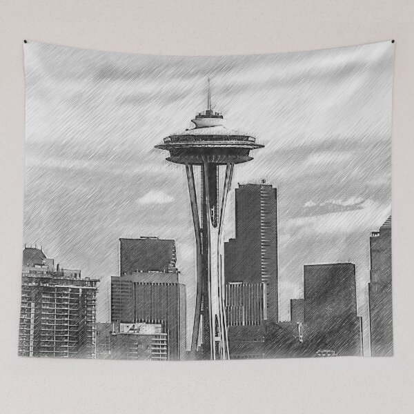 Item preview, Seattle Skyline Sketched designed and sold by KirtTisdale.