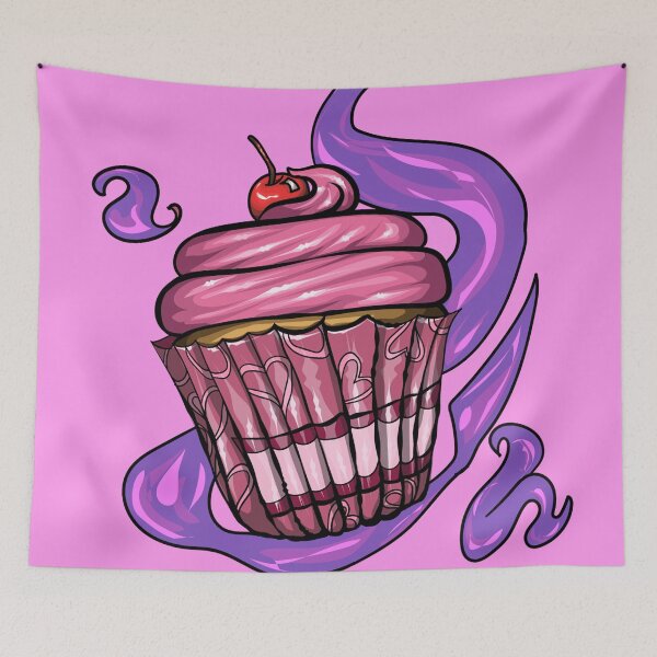 Item preview, Cute pink strawberry cupcake  designed and sold by Miaart365.