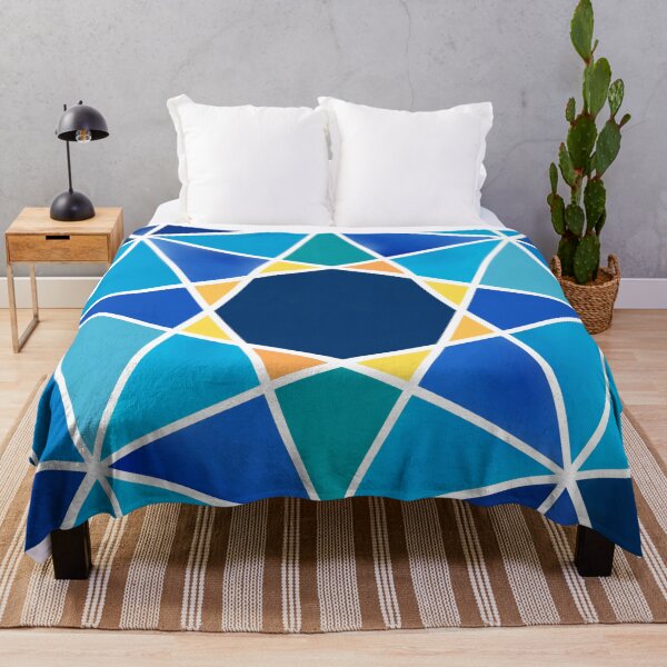 Item preview, Blue Geometric Tile Vintage Boho designed and sold by trajeado14.